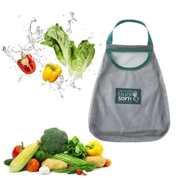 Кухня плодове зеленчуци съхранение окото чанта монтирани Sundries чанта за съхранение организира преносими дишаща висящи притежателя