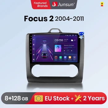 Junsun V1pro Android 11 Carplay Auto Radio За ford focus 2 3 Mk2 Mk3 2004-2011 Carplay Car Multimedia GPS 2din autoradio