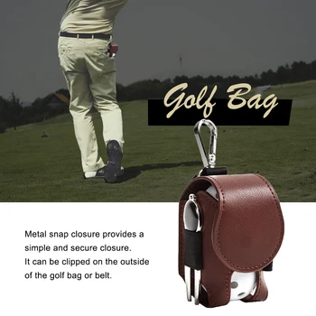 PU кожена топка за голф чанта преносима талия висяща голф топка контейнер с метална катарама универсални външни аксесоари