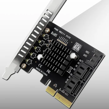 PCI-E към SATA разширителна карта Jmb585 чип PCI-E SATA 3.0 контролерна карта поддържа каскадна тапицерия за Windows / Linux / Mac OS