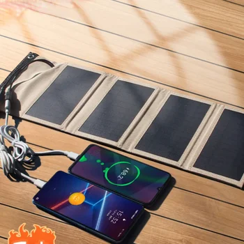 Открит туризъм водоустойчив слънчев панел 5V 7W за Iphone Samsung мощност банка слънчева USB преносимо слънчево зарядно къмпинг аксесоари